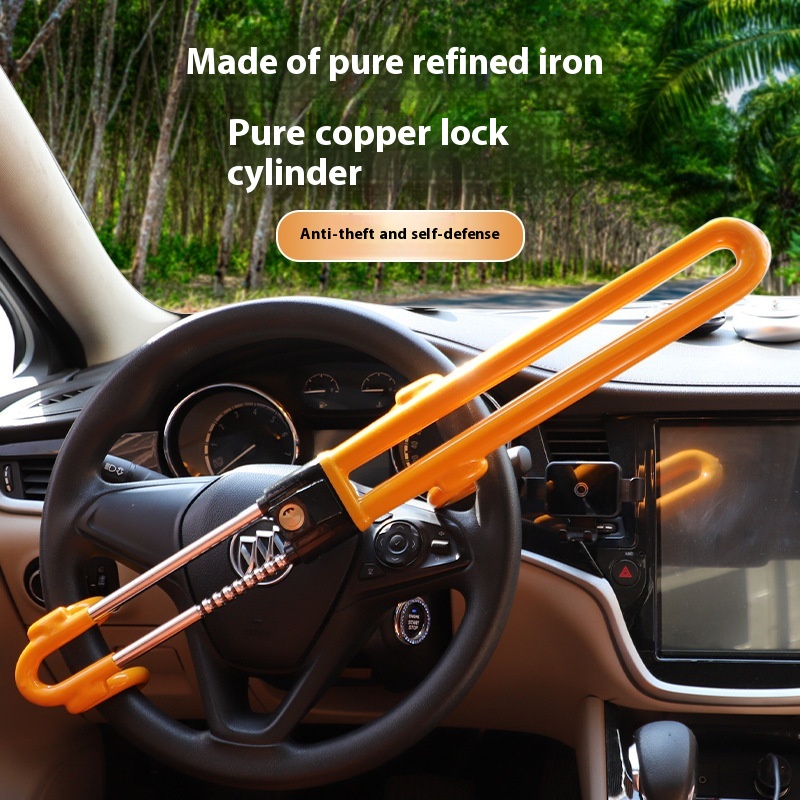 Car Steering Wheel Lock Steering Wheel Anti-theft Lock Retractable Car Anti-theft Lock Self-defense Lock
