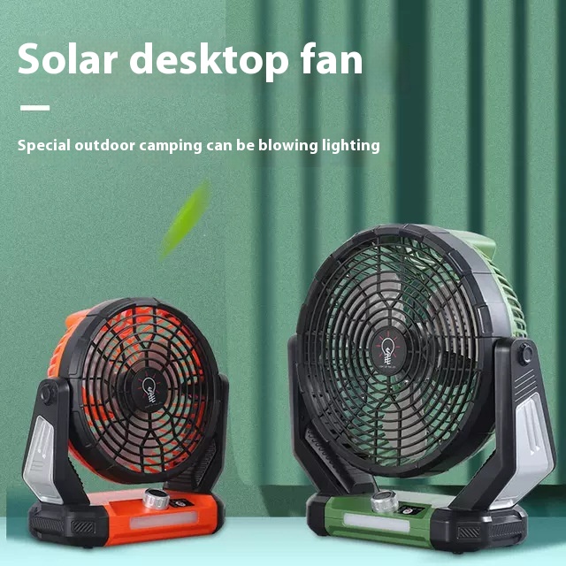 Outdoor Camping Tent Solar Fan Desktop Household Rotating Fan Solar Portable U S B Rechargeable Fan