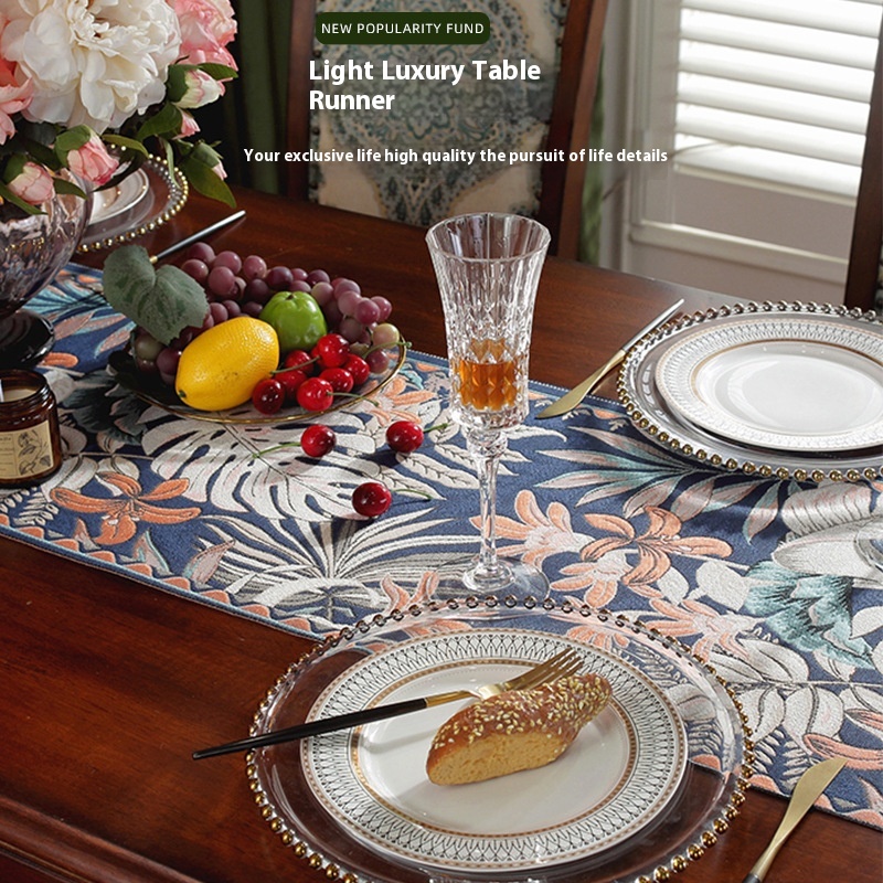 American Style Table Flag Light Luxury Tea Table Tea Table Mat Table Cloth Table Cloth Dining Table Table Flag TVCabinet Cover Cloth Dining Side Cabinet Decoration