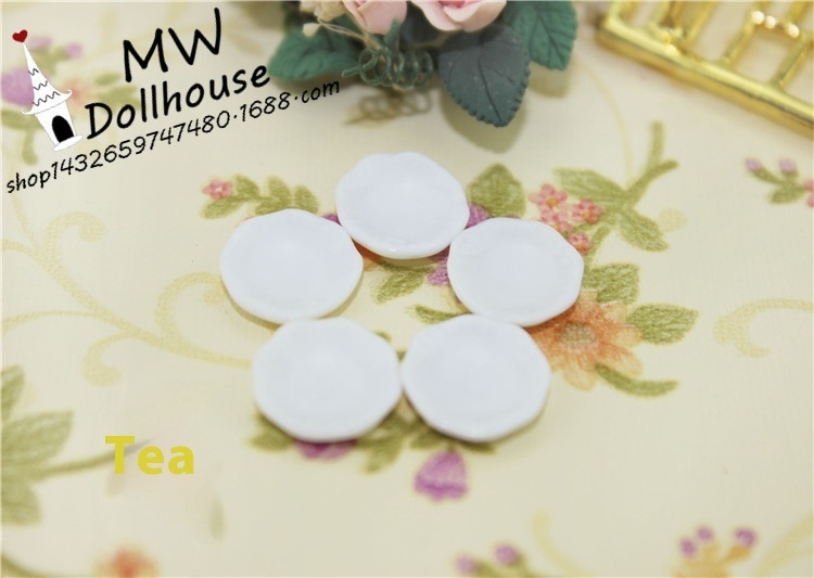 52 DOLLHOUSEMiniature Food And Play Scene Model Dollhouse Accessories Mini Ceramic White Cup And Saucer C3001
