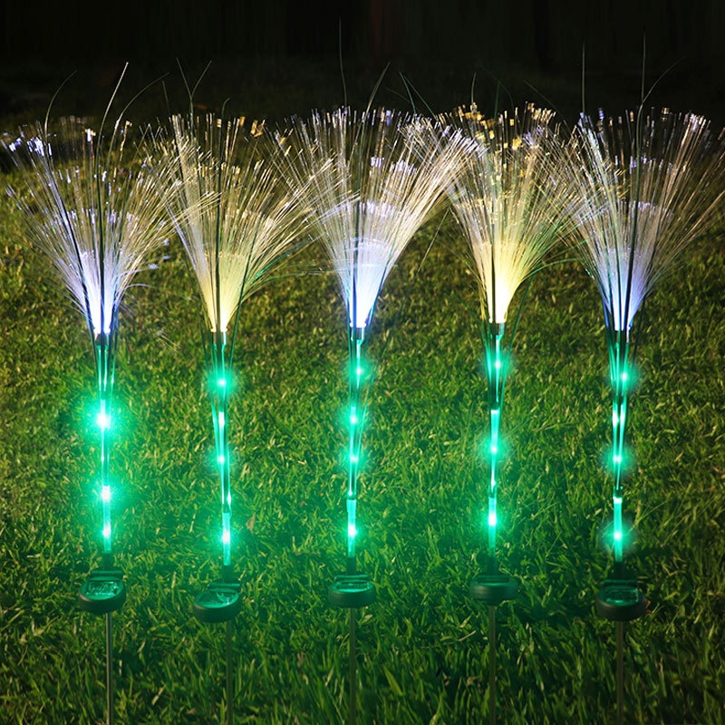 SLandscape Lights Outdoor Waterproof Garden Square Lighting Decoration Led Solar Fiber Optic Reed Lights