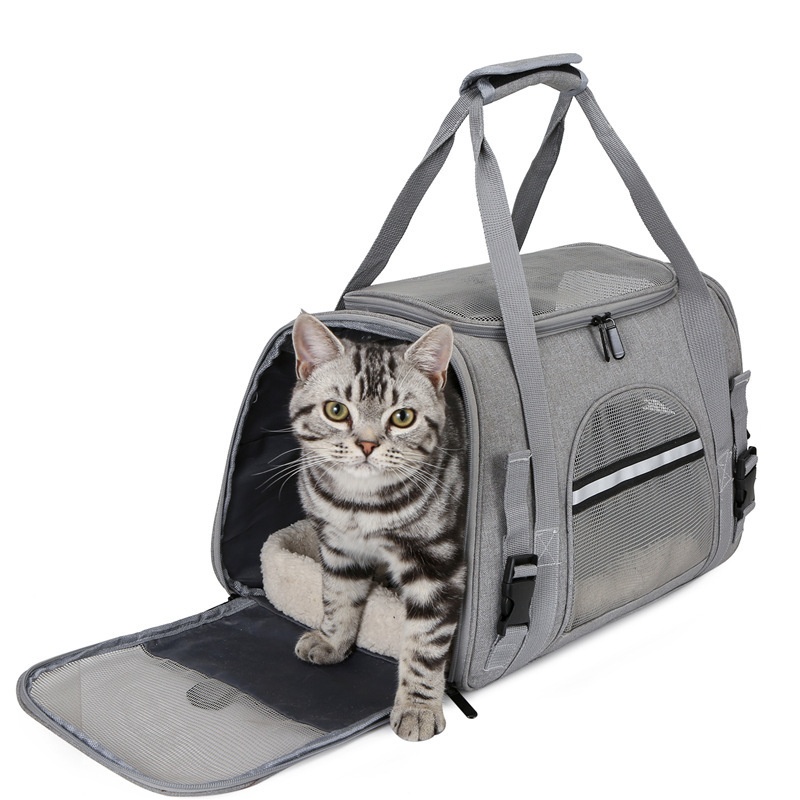 Easy Cat Outing Solid Color Breathable Oxford Cat Bag Pet Travel Supplies Pet Bag