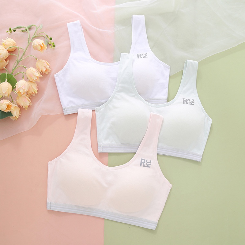 Seamless Developmental Girls Underwear Vest Student Girls Anti-bump Bra Sports Bottoming Vest