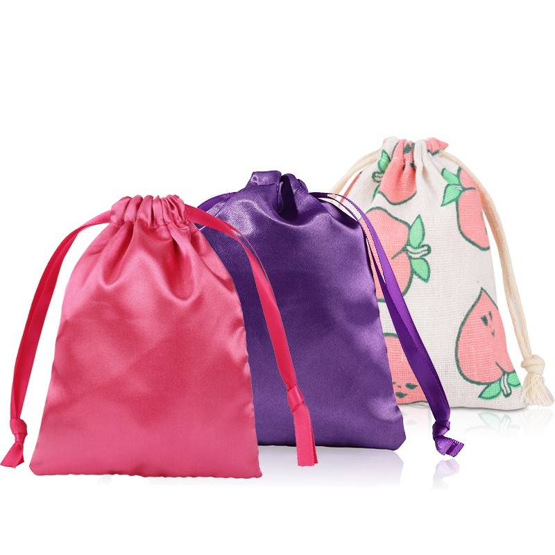 Satin Bag Silk Menstrual Cup Bag Dustproof Jewelry Drawstring Bag With Drawstring Gift Storage Bag