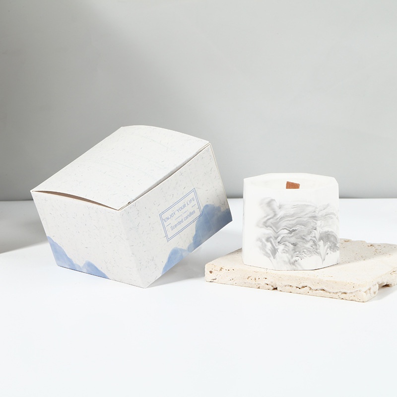 Marble Plaster Cup Aromatherapy Creative Home Smokeless Plant Essential Oil Aromatherapy Wax Scented Candle - 4