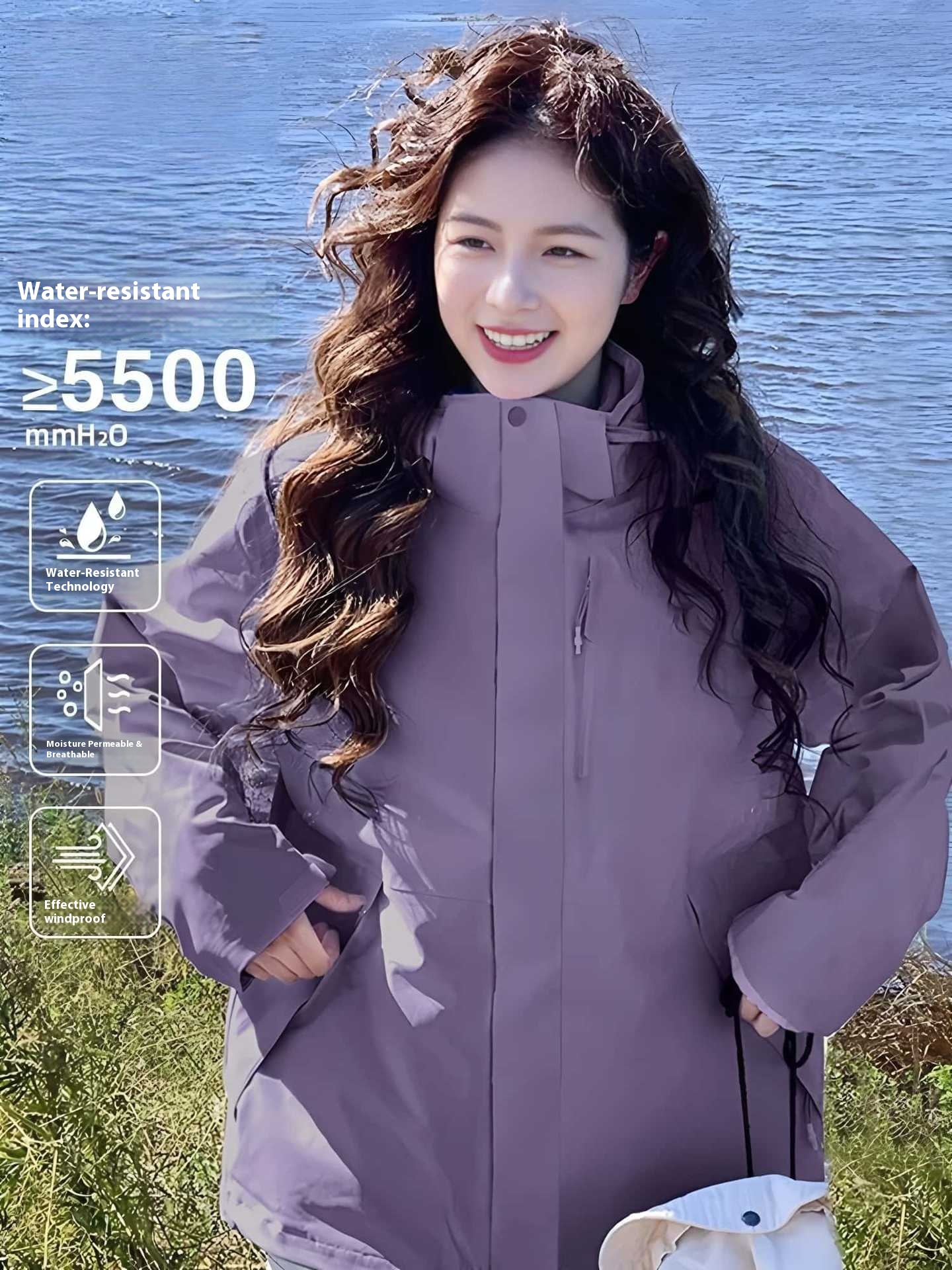 Luotuo Women's Three-In-One Outdoor Windproof Waterproof Warm Two-Piece Set For Petite Men's Mountaineering Jacket