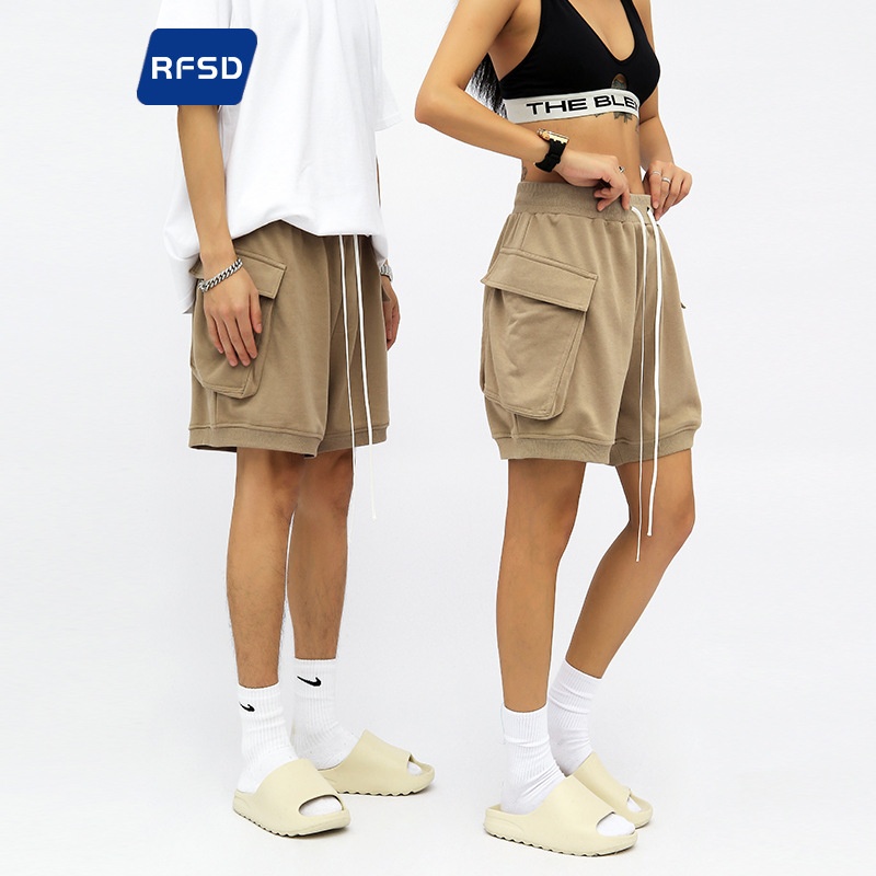 RFSDMen's Clothing|Summer American Fashion Brand Hip-Hop Shorts Extended Drawstring Large Pocket Shorts Men's Fashion