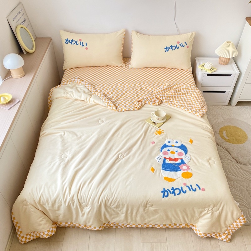 Wormwood Repellent Air-conditioning Quilt Summer Quilt Washed Cotton Summer Quilt Four-piece Set