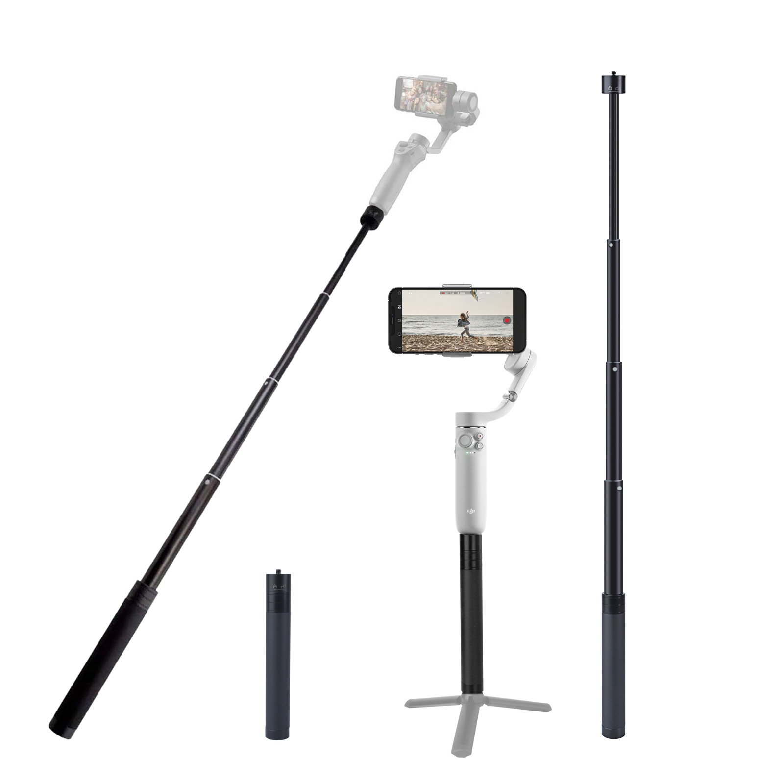 Feiyu Extension Rod Zhiyun Smooth3/4 Magic Claw Three-axis Stabilizer Extension Rod All-metal Telescopic Selfie Stick
