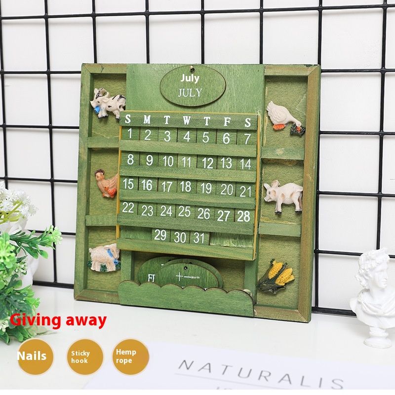 Sales Creative Wooden Perpetual Calendar Home Wall-mounted Handmade Diy Calendar Style Desk Calendar