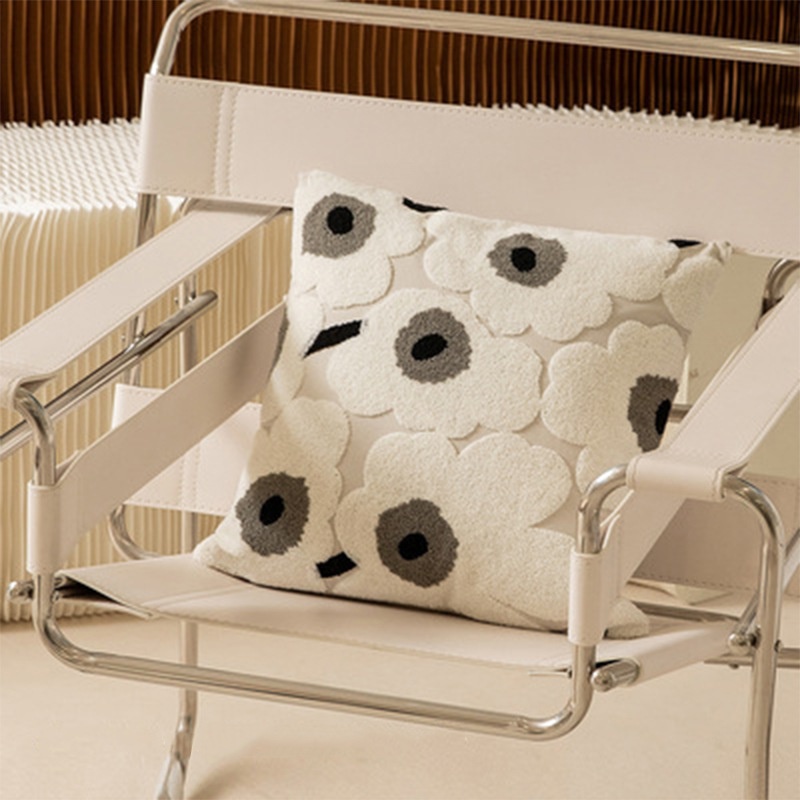 Nordic Pillow Living Room Sofa Cushion Embroidery Pillow Black Gray Yellow Simple Waist Pillow Bedside Cushion Pillowcase