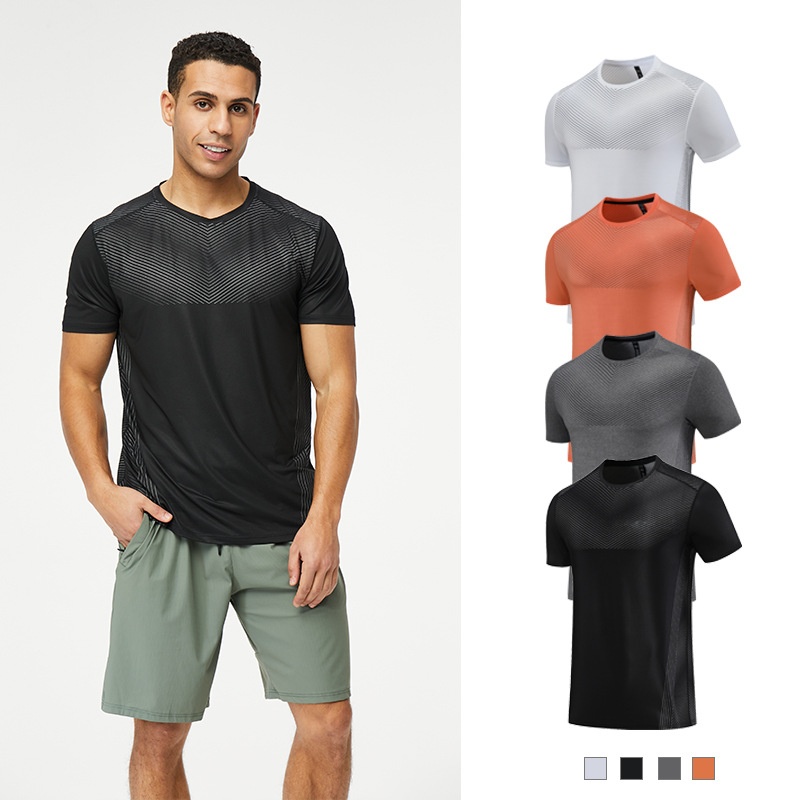 Running Clothes Basketball Training Ice Silk Short-sleeved T-shirt Men's Summer Round Neck Loose Casual Sports Quick-drying Tops