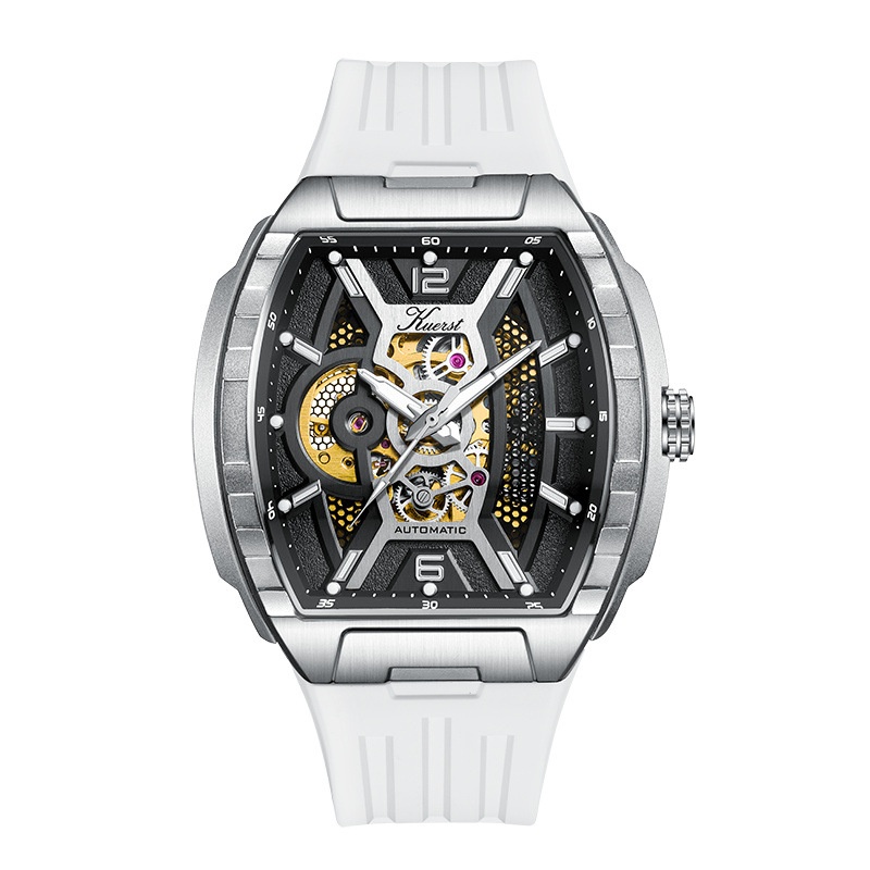 KUERST KUERST Space Aircraft Strong Luminous Rubber Automatic Mechanical Watch Men's Barrel-shaped Watch