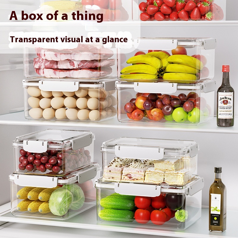 Fresh-keeping Box Food Grade Square Refrigerator Fruit Kitchen Adult Microwave Heating Vegetable Frozen Meat Sealed Box