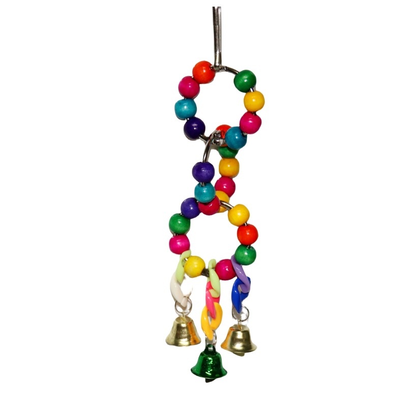 Parrot Toy Bells Colored Beads Bird Cage Decoration Accessories Bird Supplies Bird Toys
