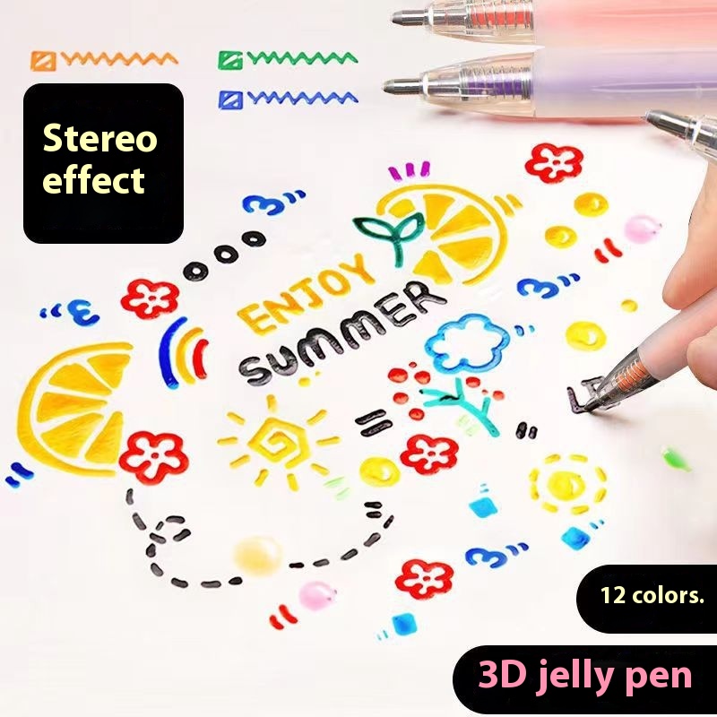 3 D Three-dimensional Jelly Pen Internet Celebrity Pen High-looking Student Juice Pen Hand Account Pen Color Marker Pen Multi-color Pen