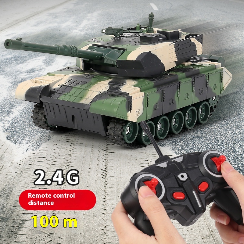 2.4 GRechargeable Remote Control Tank Car Can Be Used For Two-person Battles,Electric Tank Launcher,Tracked Tank Children's Toy Car