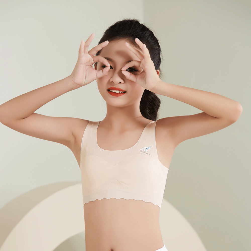 Thin, Traceless Girls' Underwear, Primary School Students, Junior High School Students, Girls' Small Vests, Children's Tube Top Latex Bras During Development Period