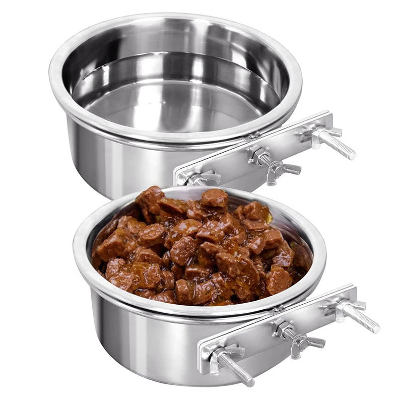 Pet Dog Bowl Cat Bowl Dog Supplies Teddy Food Bowl Stainless Steel Single Bowl Dog Bowl Cat Bowl Large Dog Non-slip Bite Resistant