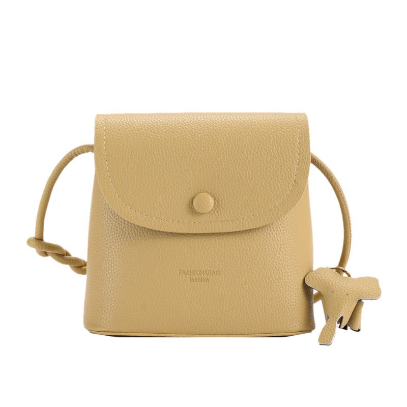 Autumn Western Style Simple Casual Solid Color Woven Shoulder Strap Fashion Cute Pendant Shoulder Crossbody Small Square Bag For Women