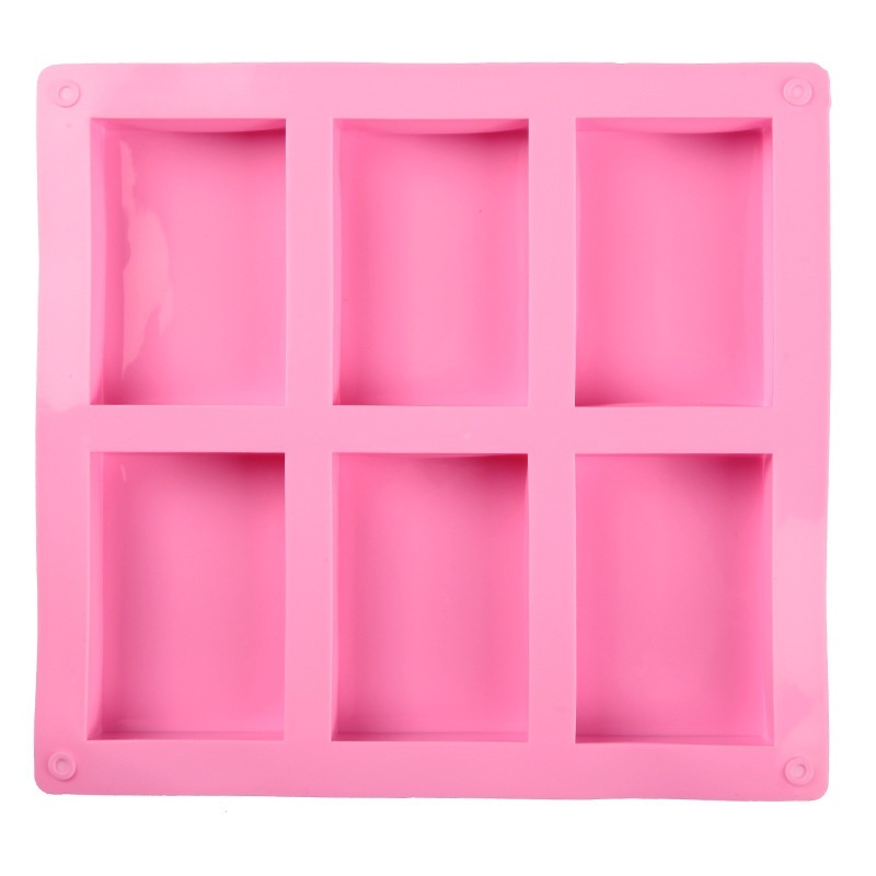 Food Grade Silicone Soap Handmade Soap Mold Rectangular6-piece Cake Mold Rectangular Ice Cube Mold100ml