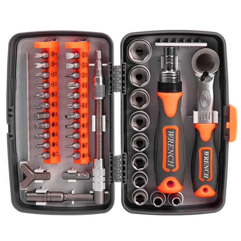 38 In1 High Hardness Multifunctional Ratchet Wrench Rotatable Screwdriver Bit Set Home Machine Repair