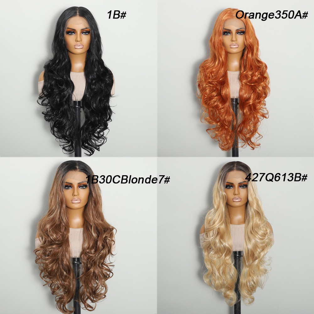 E-commerce 13*6 Front Lace Chemical Fiber Wig European And American Wig Women's Small Roll Long Curly Hair HD Transparent Lace