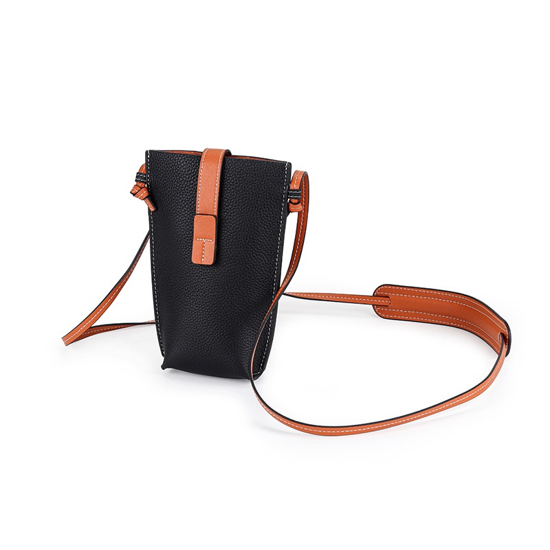 Genuine Leather Mobile Phone Bag Women's Mini Simple Small Bag First Layer Cowhide Fashion Crossbody Bag Mobile Phone Bag