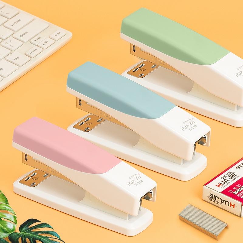 Morandi Color Labor-saving Stapler Medium-sized Portable Stapler Office Student Supplies