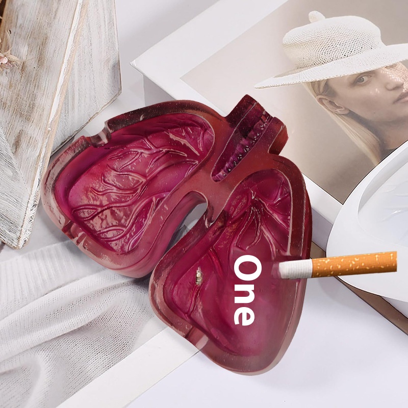 Creative Human Lung Resin Ashtray Desktop Home Color Transparent Lung Shape Ashtray Ornaments