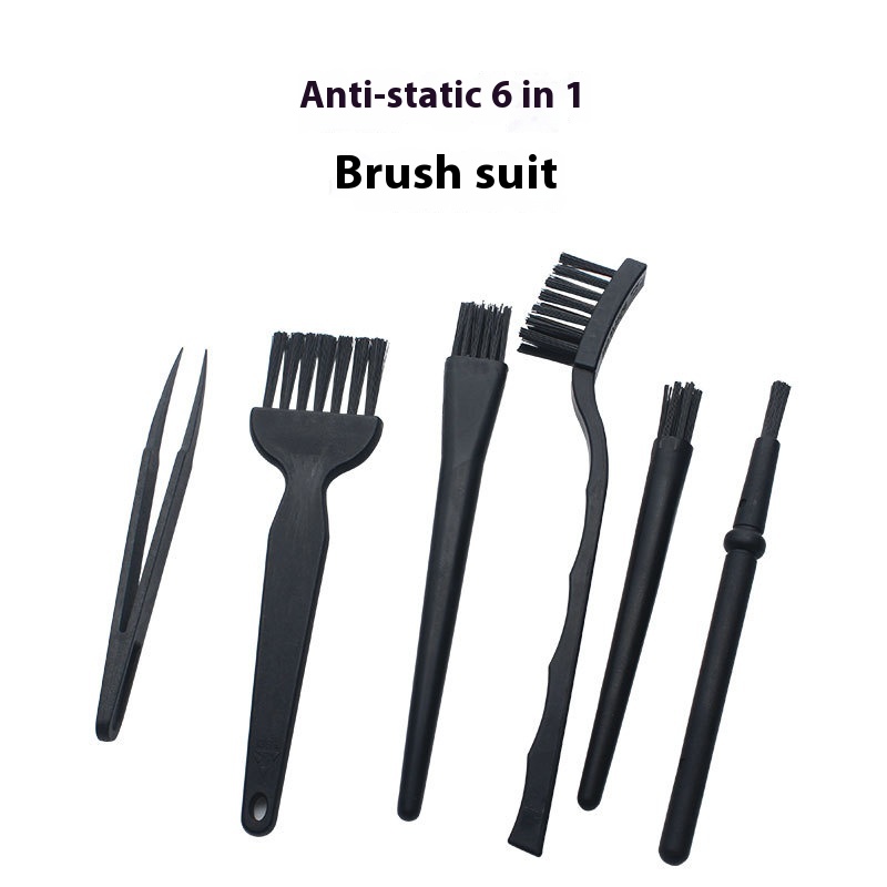 Brush6 In1 Anti-static Brush Portable Handle Home Cleaning Keyboard Cleaning Brush Kit Brush Tweezers Small