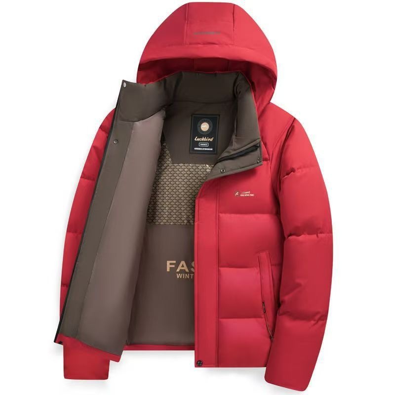 Off-season Plush And Thickened Graphene Cotton Jacket With Detachable Hood For Men Korean Style Casual Wear