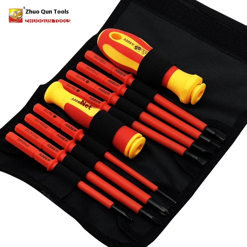 Ulated Screwdriver Set Plum Cross Flat Bag Home Maintenance Electrician Anti-electric Screwdriver Combination