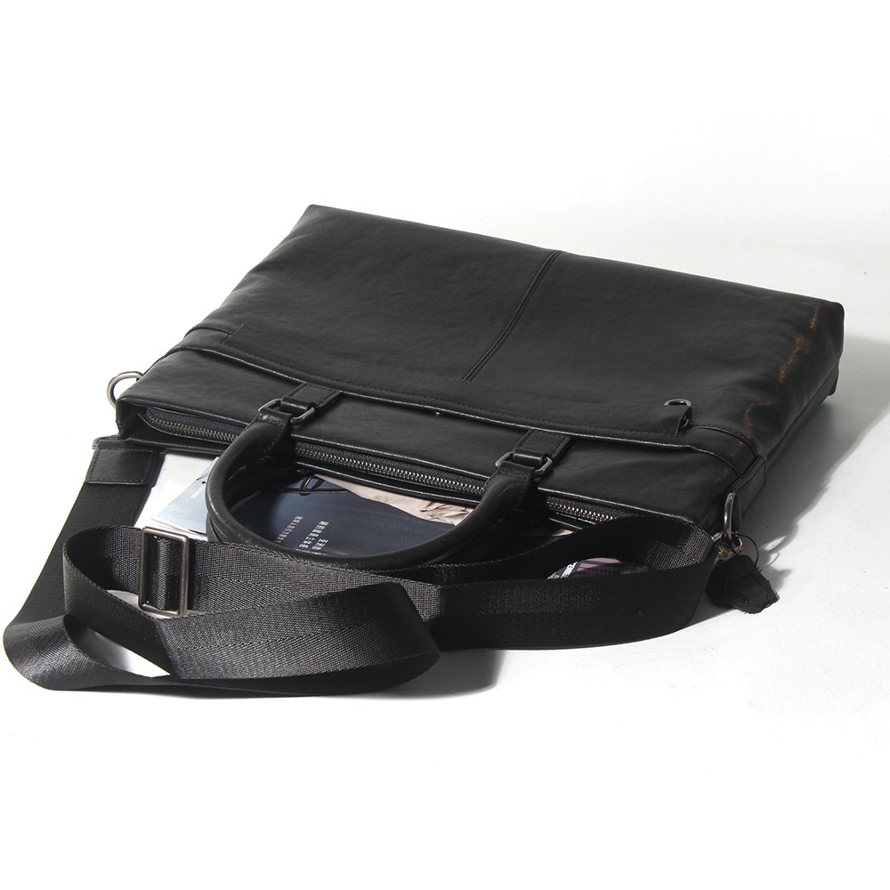 Men's Genuine Leather Business Briefcase Vegetable Tanned Leather Casual Laptop Bag First Layer Cowhide Imported Leather