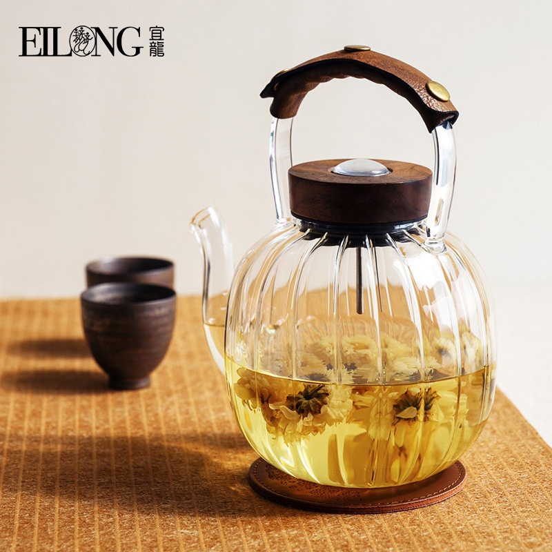 Temperature-Sensing Thickened Heat-Resistant Glass Teapot With Handle