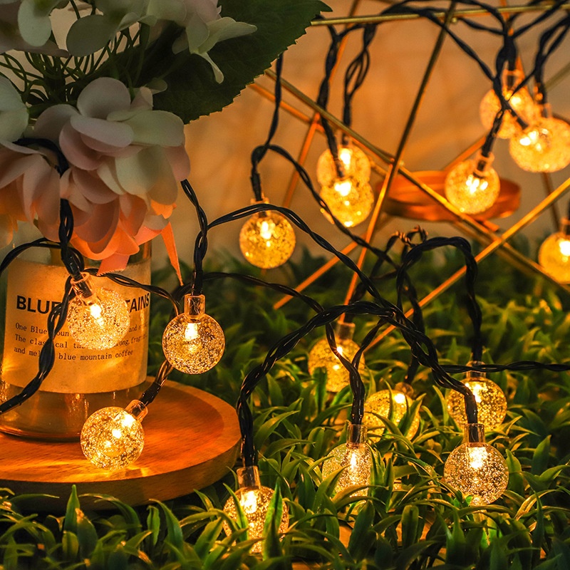 Customizable Solar L E D Water Drop Holiday Decoration Outdoor Colored Lights Ball Light String Garden Waterproof Lights - 1
