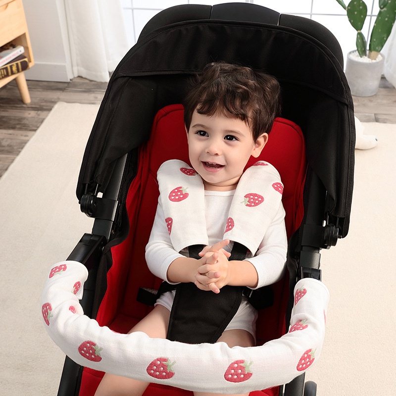 Born Baby Cotton Gauze Stroller Armrest Protective Cover Children's Bib Male And Female Baby Seat Maternal And Child Supplies