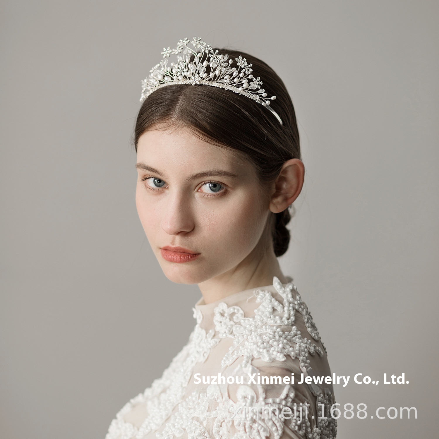 O397 Beautiful Snow Flower Bridal Crown Korean Pearl Wedding Crown Wedding Jewelry