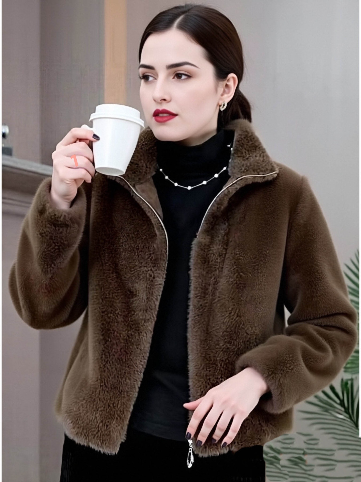 Winter Middle-aged Mother Fur One Plush Coat Women's Super Good-looking Foreign Style This Year Popular Short Coat