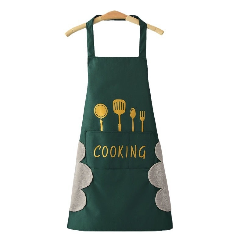 Fashion Waterproof Oil-proof Apron Women's Kitchen Cooking Household Kitchen Gods Sleeveless Work Men's Waist Work Printing