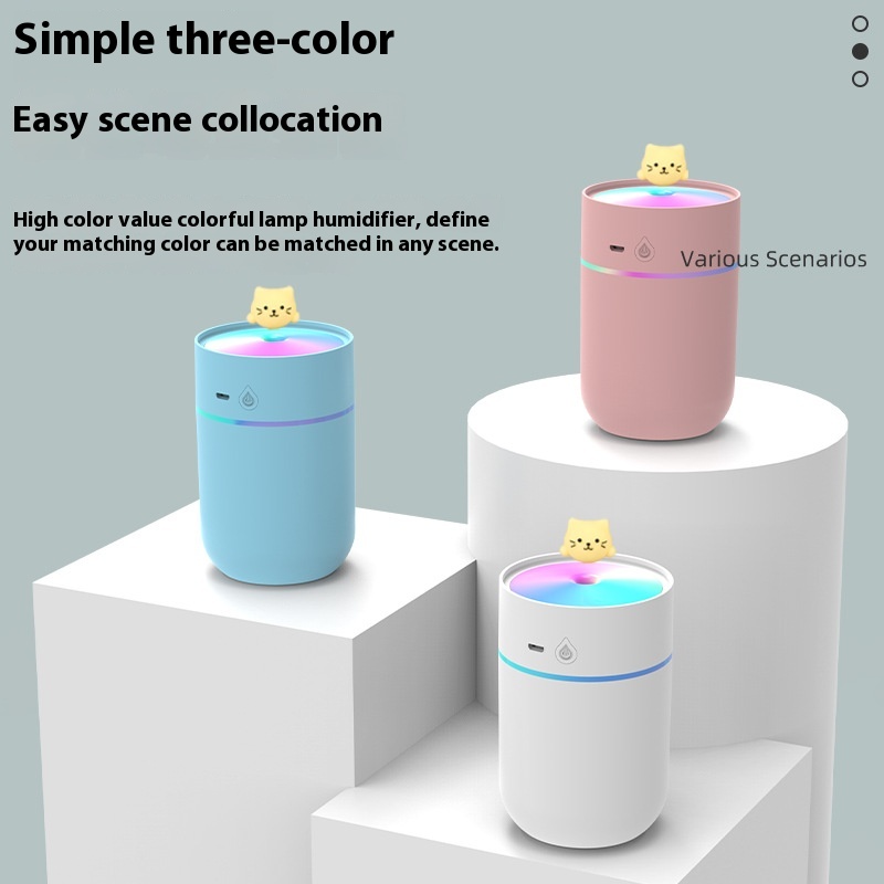 Colorful USBHumidifier With Large Fog Volume,Household Intelligent Spray Humidifier,Car Small Humidifier