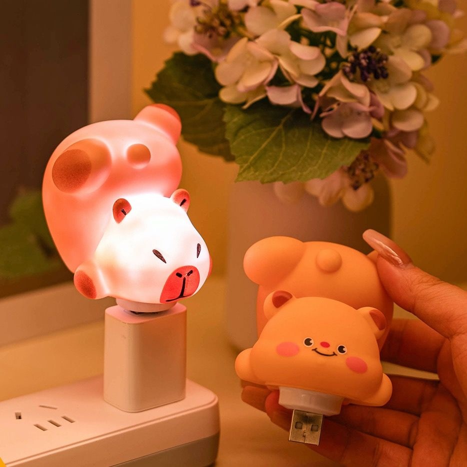 Capibara Smart Voice Night Light Creative Panda Voice-controlled USBLight Portable Mini