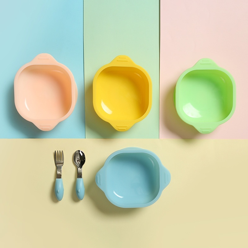 Food Grade Silicone Bowl Children Tableware Baby Silicone Meal Tray Suction Cup Food Bowl Children Meal Tray