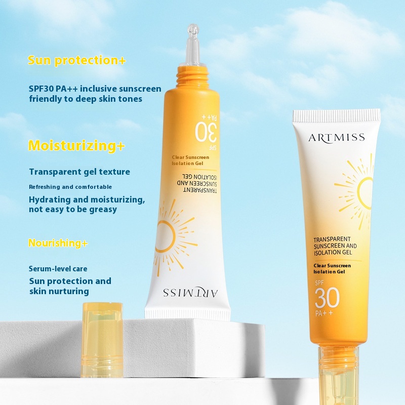 ARTMISS Isolation Sunscreen Gel Gel Transparent Refreshing UV Protection Facial Moisturizing Makeup Front Sunscreen