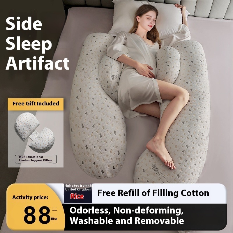 Pregnant Women's Pillow Waist Protection Side Sleeping Pillow U-shaped Belly Pillow Side Sleeping Pillow Pregnant Spring And Autumn Sleeping Artifact Pregnancy Supplies
