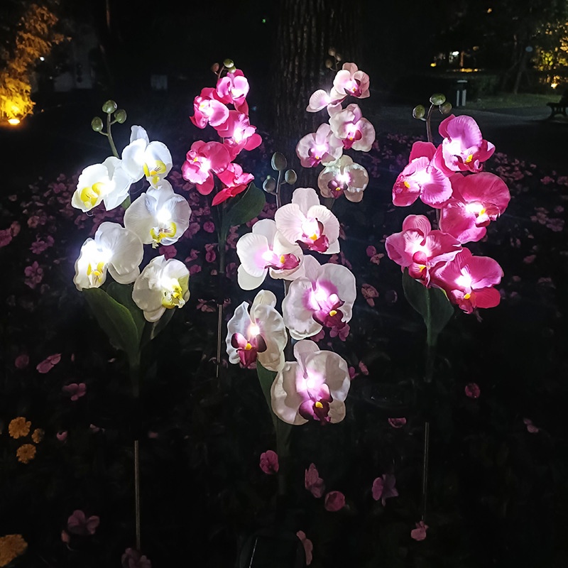 Solar Outdoor Lights Garden Decoration LEDLawn Plug Lights Simulation Butterfly Orchid Lights