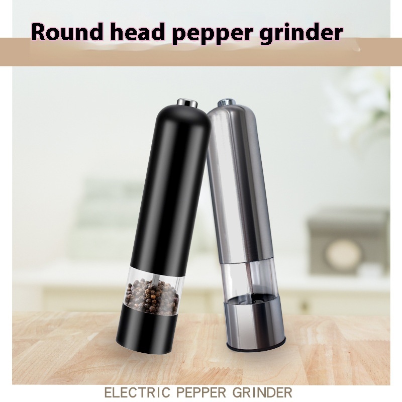 Electric Pepper Grinder Household Pepper Grinder Freshly Ground Round Head Black Pepper Grinding Bottle Pepper Grinding Artifact
