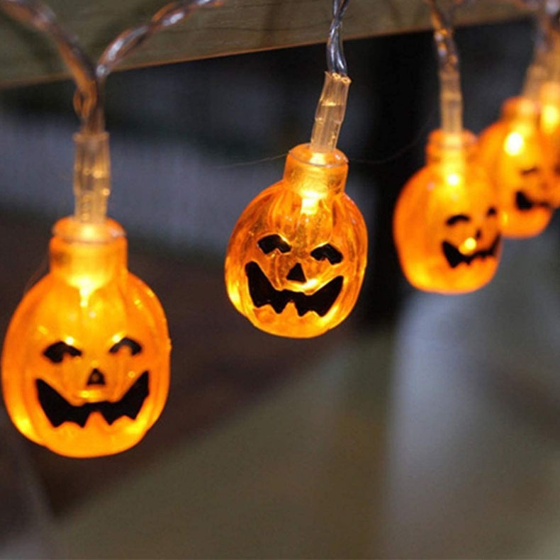 LEDPumpkin Lights Small Colored Lights Christmas String Lights Holiday Ghost Festival Creative Novel Light String Halloween Decorative Lights