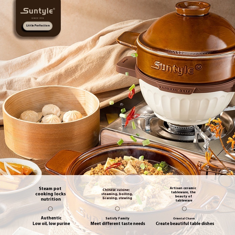 Suntyle @ Small Perfect Yuan Steamer Steamer Steamer Steamer Chicken Steamer Soup Pot Soup Nutrition Soup Seafood Pot