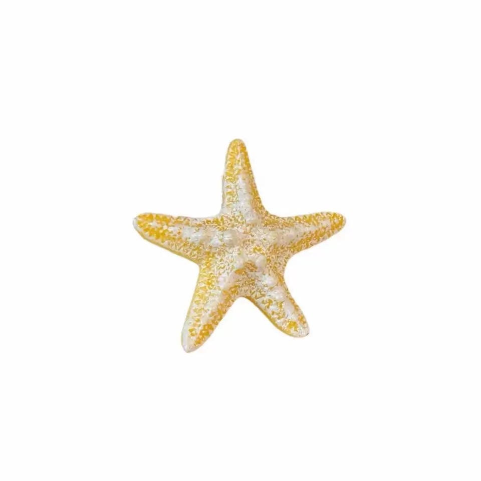 Cute Simulation Yellow Starfish Hairpin Women's Summer Sweet Seaside Photo Duck Bill Clip Bangs Clip Holiday Style Hair Accessories